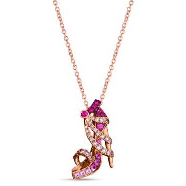 Le Vian Pink Sapphire & Diamond High Heel Shoe Pendant