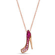 Load image into Gallery viewer, Le Vian Pink &amp; White Sapphire High Heel Shoe Pendant
