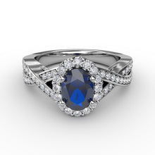 Load image into Gallery viewer, Look of Love Sapphire and Diamond Criss-Cross Ring
