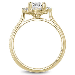Noam Carver Compass Set Halo Round Cut Engagement Ring