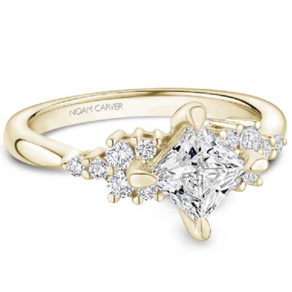 Noam Carver Compass Set Princess Cut Diamond Cluster Engagement Ring