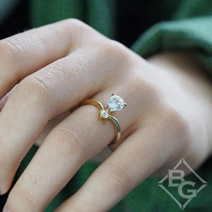 Noam Carver Contemporary Pear Cut Diamond Engagement Ring