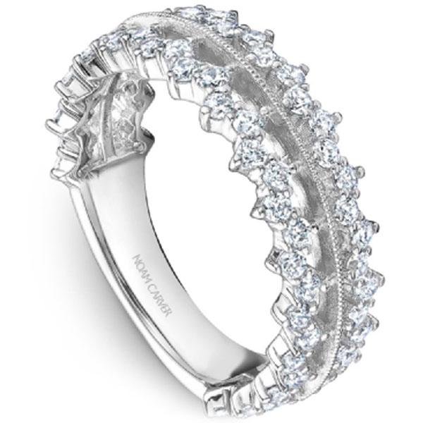 Noam Carver Crown Diamond Scalloped Stackable Band