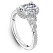 Load image into Gallery viewer, Noam Carver 14K White Gold Oval Shaped Diamond Halo Engagement Ring with Millgrain Detailing
