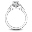 Load image into Gallery viewer, Profile of Noam Carver 14K White Gold Oval Shaped Diamond Halo Engagement Ring with Millgrain Detailing
