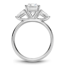 Load image into Gallery viewer, Noam Carver Emerald Center Three Stone Diamond Engagement Ring
