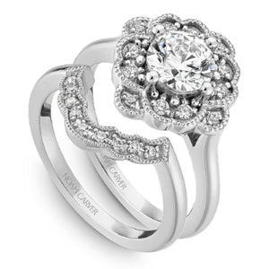 Noam Carver Floral Halo Diamond Engagement Ring