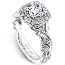 Load image into Gallery viewer, Noam Carver Floral Leaf Vintage Style Halo Diamond Engagement Ring
