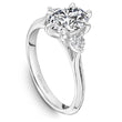 Load image into Gallery viewer, Noam Carver 14K White Gold High Polish Three Stone Diamond Engagement Ring Featuring 0.24 Carats Total Weight Round Cut Side Diamonds. 
