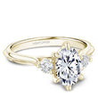 Load image into Gallery viewer, Noam Carver 14K Yellow Gold High Polish Three Stone Diamond Engagement Ring Featuring 0.24 Carats Total Weight Round Cut Side Diamonds. 
