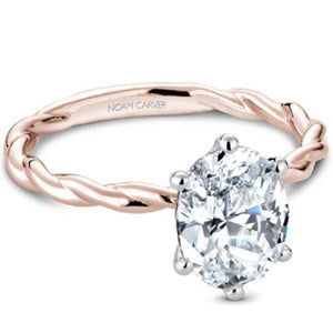 Noam Carver High Polished Twist Oval Center Diamond Engagement Ring