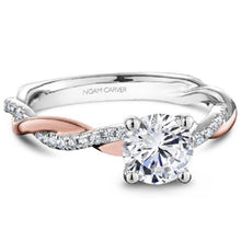 Load image into Gallery viewer, Noam Carver Rose &amp; White Round Cut Twist Diamond Engagement Ring
