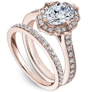 Noam Carver Scalloped Halo Vintage Style Diamond Engagement Ring