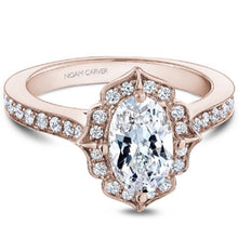 Load image into Gallery viewer, Noam Carver Scalloped Halo Vintage Style Diamond Engagement Ring
