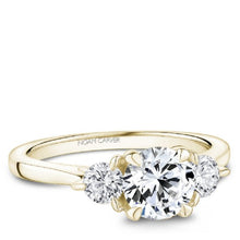 Load image into Gallery viewer, Noam Carver Yellow Gold Cathedral Three Stone Diamond Engagement Ring
