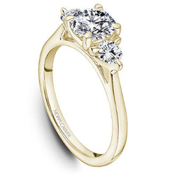 Noam Carver Yellow Gold Cathedral Three Stone Diamond Engagement Ring