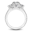 Load image into Gallery viewer, Profile View of Noam Carver White Gold Three Stone Cathedral Prong Set Diamond Engagement Ring
