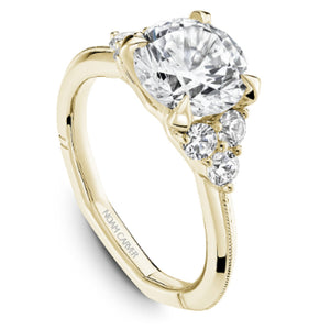 Noam Carver Three Stone Side Trio Diamond Engagement Ring