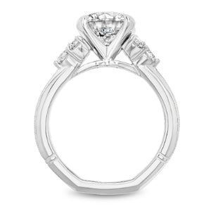 Noam Carver Three Stone Side Trio Diamond Engagement Ring