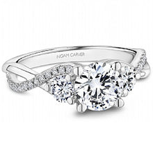 Load image into Gallery viewer, Noam Carver 14K White Gold Twisted Shank Three Stone Diamond Engagement Ring
