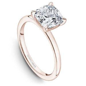 Noam Carver Rose Gold High Polish Cushion Cut Solitaire Engagement Ring with Four Claw Prong Head