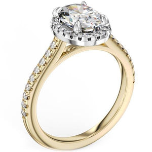 Noam Carver Two-Tone Oval Cut Diamond Halo Engagement Ring