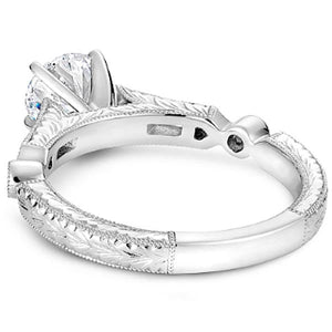 Noam Carver Vintage Style Baguette Side Diamond Engagement Ring