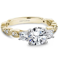 Load image into Gallery viewer, Noam Carver Vintage Style Three Stone Round Diamond Engagement Ring
