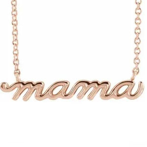 Petite Mama Script Necklace