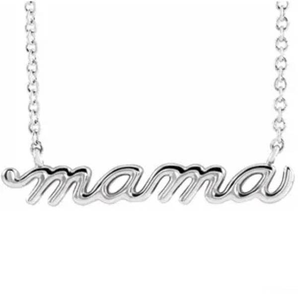 Petite Mama Script Necklace