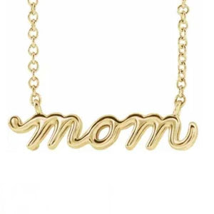 Petite Mom Script Necklace