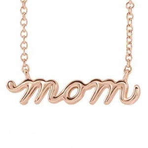 Petite Mom Script Necklace