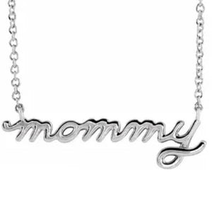 Petite Mommy Script Necklace