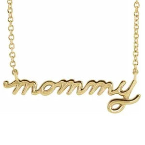 Petite Mommy Script Necklace