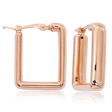 Load image into Gallery viewer, Rose Gold Square Shape High Polish Small Hoop Earrings
