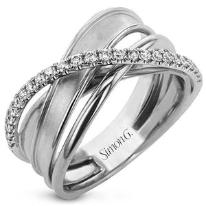 Simon G. 18K Multi-Layer Tri-Color Gold Diamond Ring