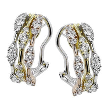 Load image into Gallery viewer, Simon G. 18K Multi-Layer Tri-Color Gold Stackable Diamond Earrings

