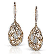 Load image into Gallery viewer, Simon G. 18K Rose Gold Diamond Teardrop Swirl Dangle Earrings
