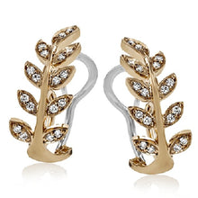 Load image into Gallery viewer, Simon G. 18K Rose Gold Leaf &amp; Vine Style Earrings
