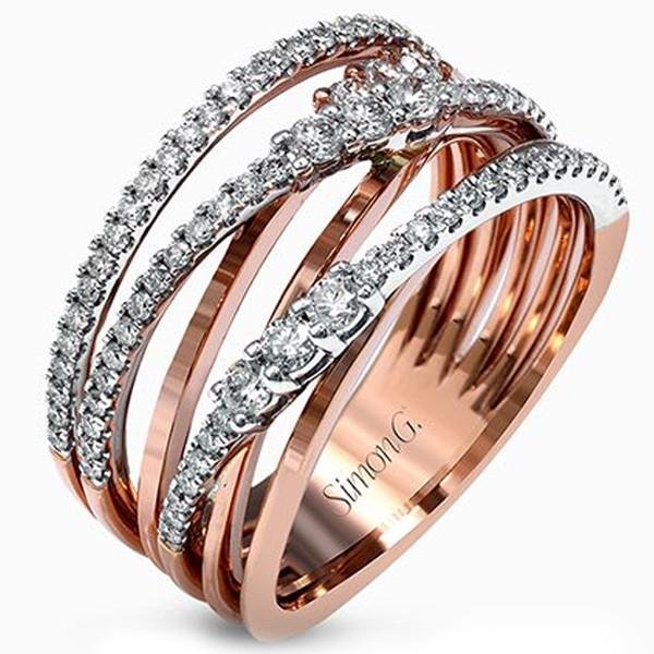 Simon G. 18K Rose Gold Multi-Layer Diamond Ring
