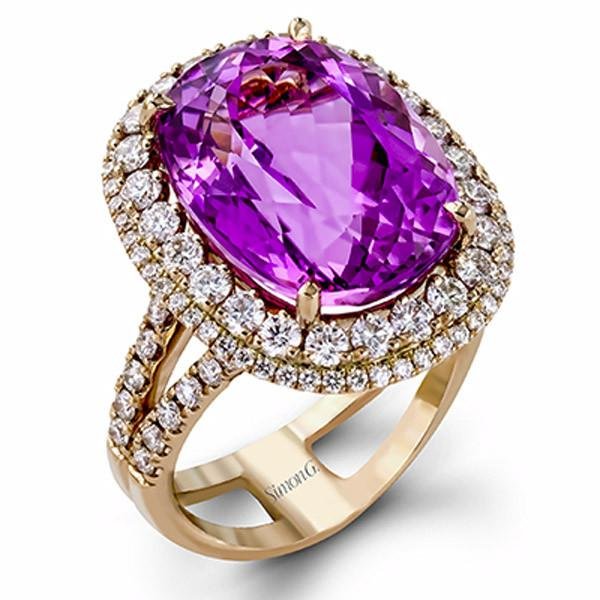 Simon G. 18K Rose Gold Ring Featuring a 12.06 Carat Kunzite