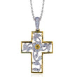 Load image into Gallery viewer, Simon G. 18K Two-Tone Floral Diamond Cross Pendant
