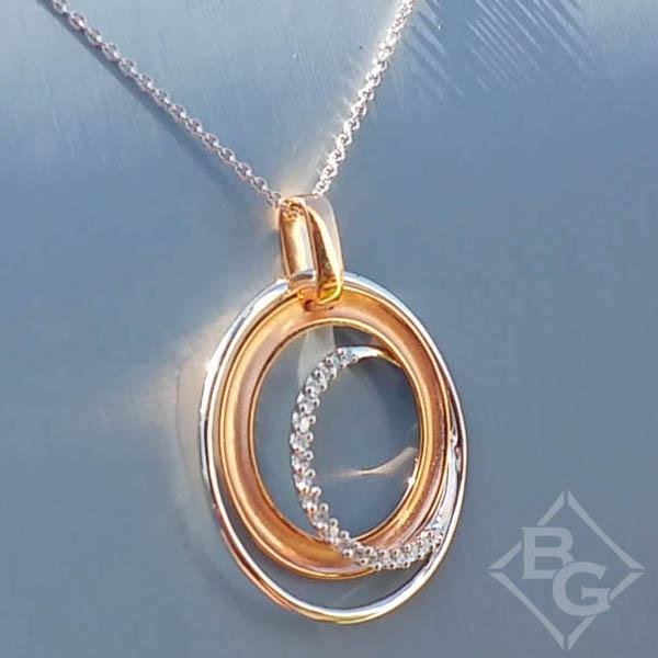 Simon G. 18K Two-Tone Gold Interlocking Diamond Circle Pendant