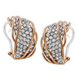 Load image into Gallery viewer, Simon G. 18K Two-Tone Gold Swirl Pave Diamond Earrings

