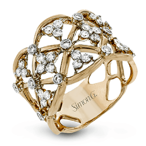 Simon G. 18K Two-Tone Gold Trellis Diamond Ring