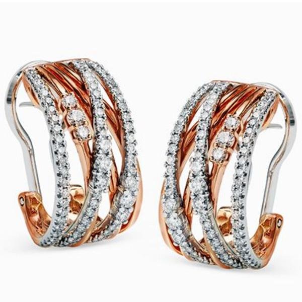 Simon G. 18K Two-Tone Rose Gold Multi-Layer Diamond Earrings