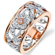 Load image into Gallery viewer, Simon G. 18K White and Rose Gold Vintage Style Flower Ring
