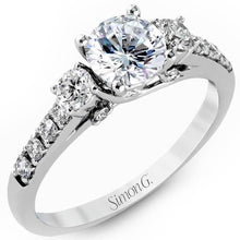Load image into Gallery viewer, Simon G. 18K White Gold Classic Three Stone Diamond Engagement Ring
