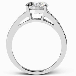 Simon G. 18K White Gold Diamond Baguette Engagement Ring