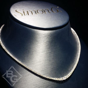 Simon G. 18K White Gold Graduating Diamond Riviera Necklace